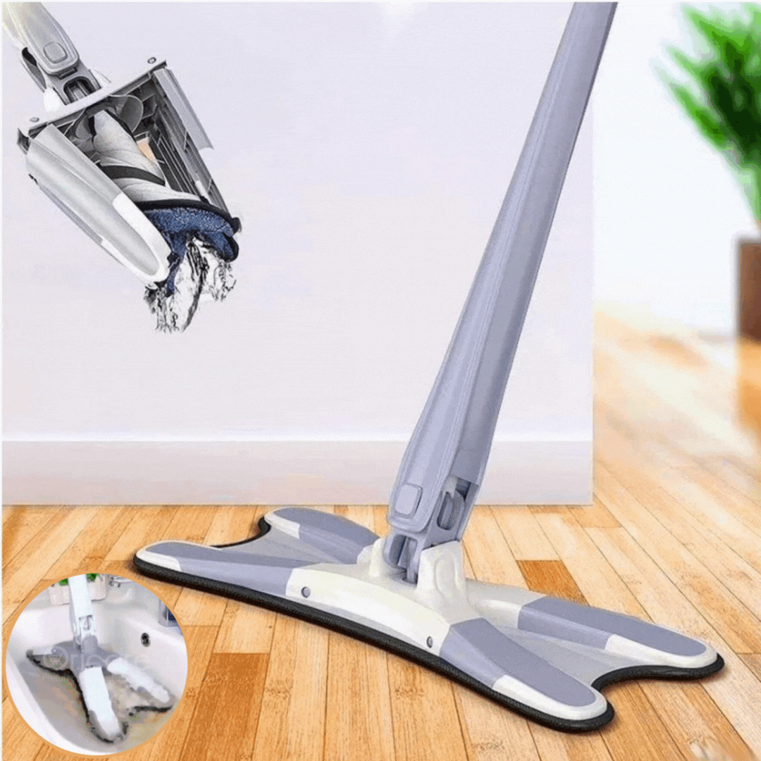 Banda ETANSARE + 1+1 GRATIS: Mop cu burete din fibre cu stoarcere tip X | rotatie de 360°