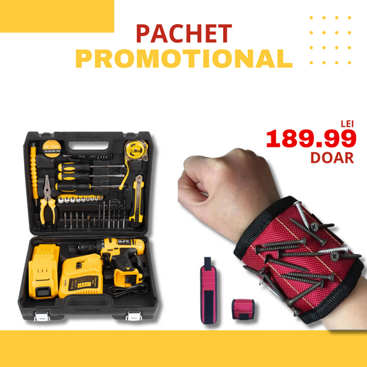 PACHET PROMOTIONAL | Trusa Autofiletanta cu 30x unelte profesionale + Bratara Magnetica de Incheietura