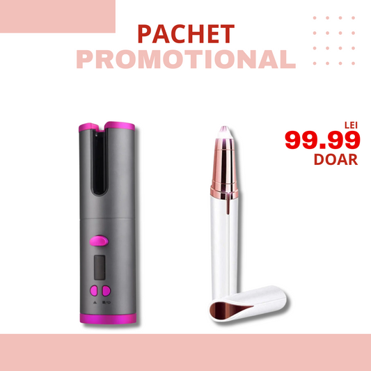 PACHET PROMOTIONAL | Ondulator automat CurlyHeat + Epilator pentru sprancene TouchBrow