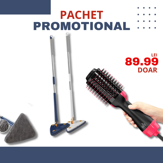 PACHET PROMOTIONAL | Mop Rotativ 360° + Perie electrica StyssiPro 3in1